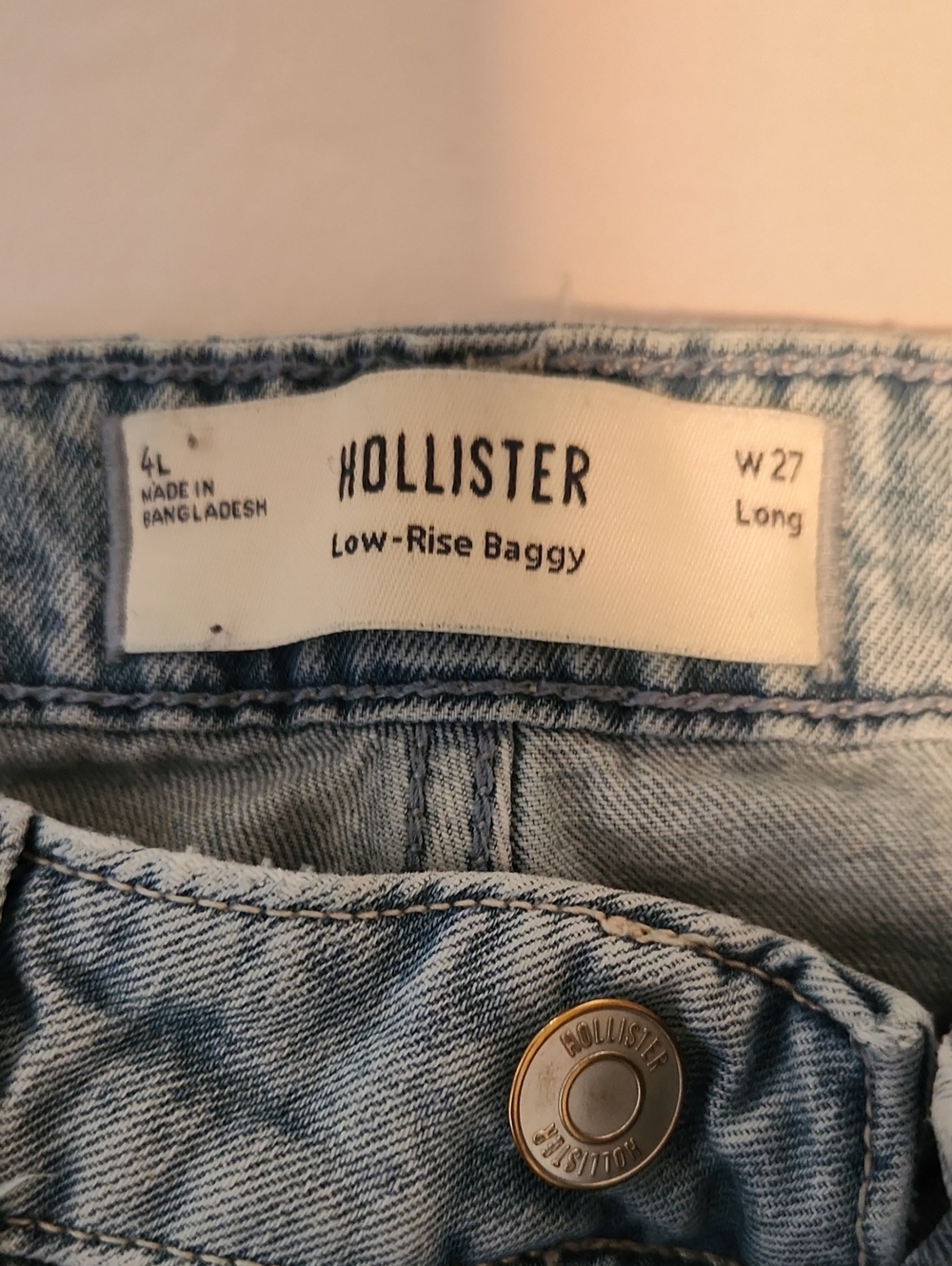 Hollister Light Blue Low-Rise Baggy Jeans